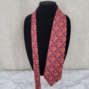 Dior Vintage Silk Necktie Red and Blue Patterned Men's Tie